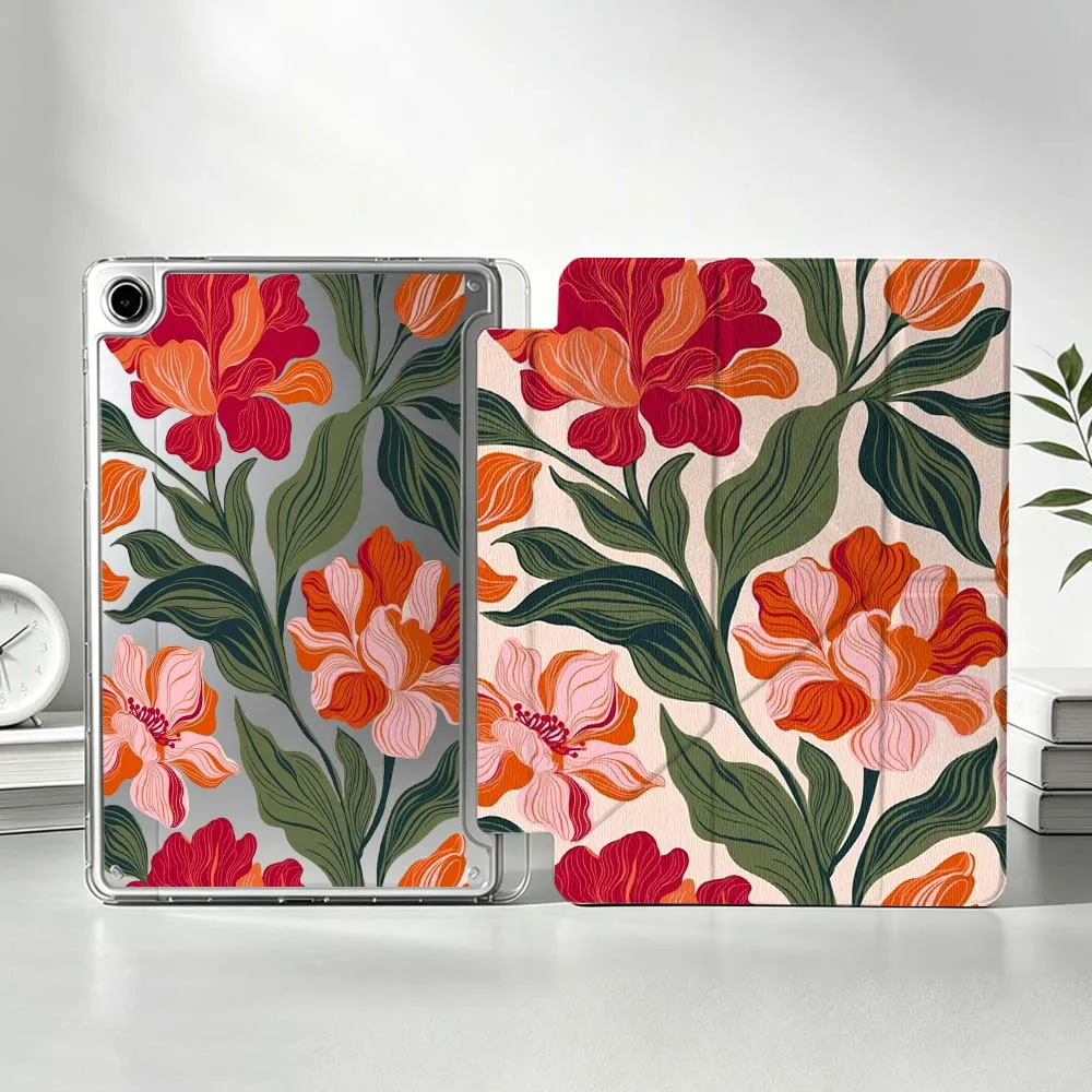 Beautiful Floral Pattern For Samsung Galaxy Tab S11 S10 S9 S8 S7 S6 A11 A10 A9 FE Plus Lite Foldable 3Y Tablet Case Soft