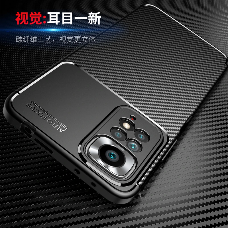 For Xiaomi Redmi Note 11 Pro Case Silicone Carbon Fiber For Redmi Note 10 Pro 10S 11S 11 Pro Case Fundas Soft Protective Cover