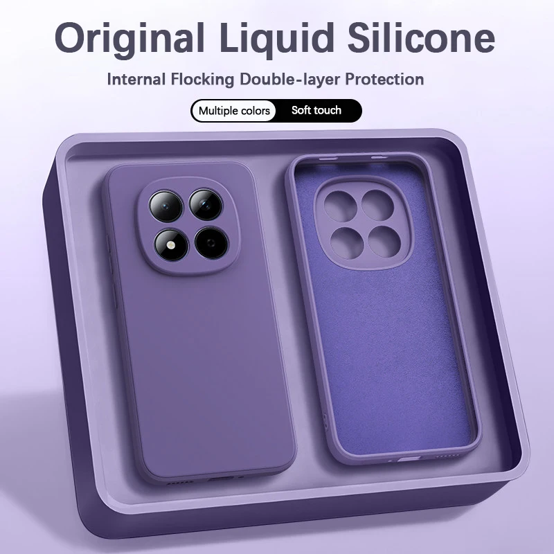 Luxury Original Phone Case for Redmi Note 15 Pro Plus Pro+ 15R Note15 15Pro 4G 5G Soft Square Liquid Silicone Couple Cover Funda