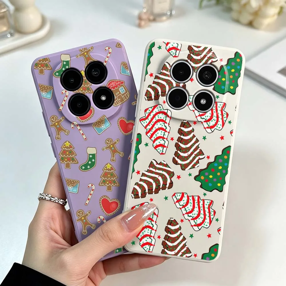 Merry Christmas Tree Pattern For Xiaomi Redmi Note 15 14 14S 13 12 11 Pro Plus 4G 5G Soft Silicone Liquid Phone Case Cover