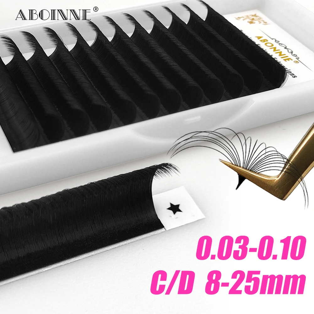 ABONNIE 0.03-0.10mm Easy Fan Auto Eyelash Extension Supplies Make Fast Bloom Flower Natural Soft Mega Volume Lashes