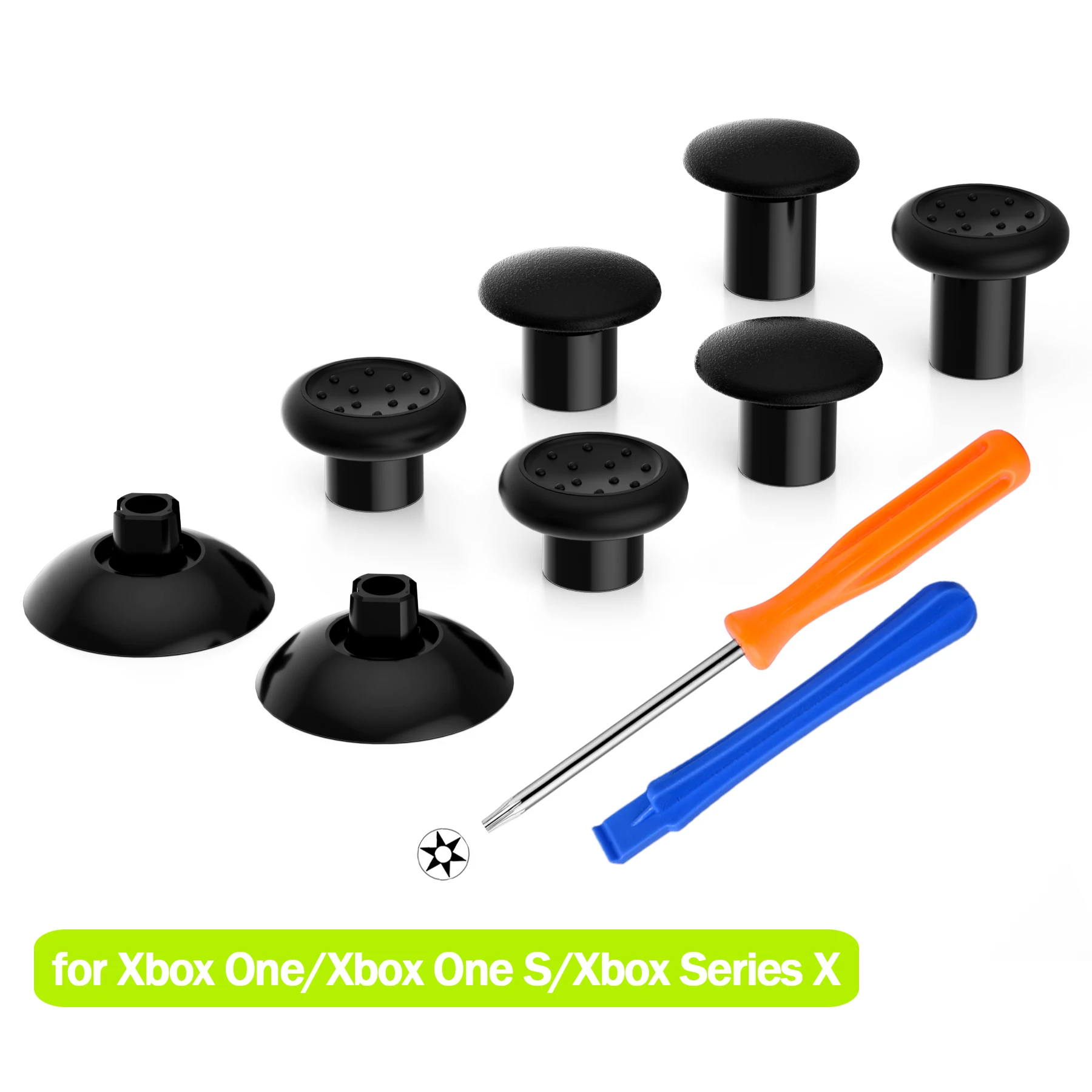 eXtremeRate Grips Joystick Interchangeable Thumbsticks for Xbox Core (Xbox Series X/S), for Xbox One S/X/Elite - Black