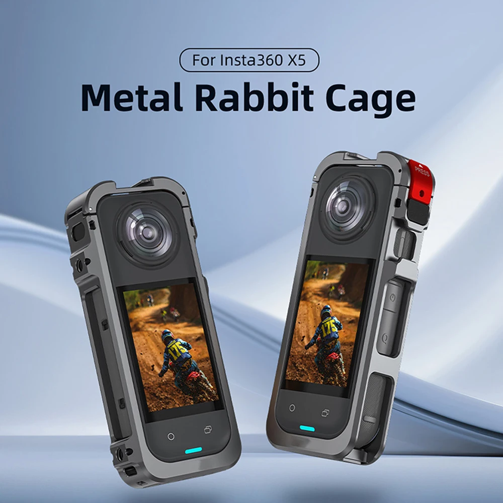 For Insta360 X5 Metal Frame Shockproof Protective Rabbit Cage Expansion Case for Insta 360 X5 Accessories Metal Frame Bracket
