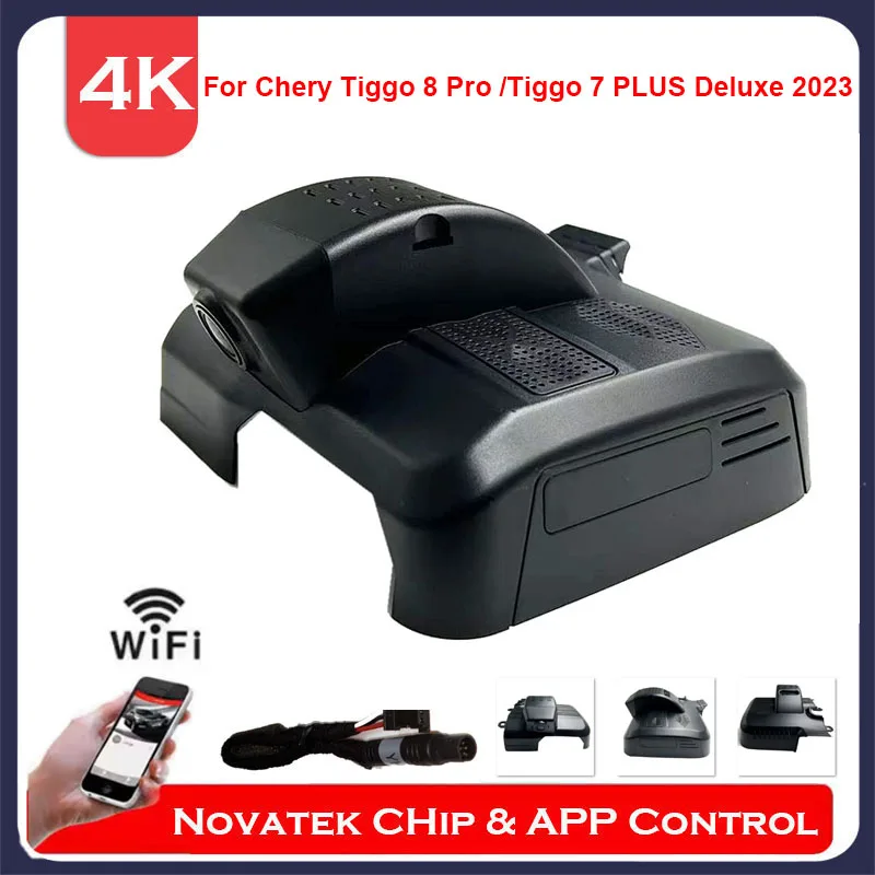 4K Front And Rear Camera Wifi DVR Dash Cam For Ebro S700 S800 PHEV 2025 Chery Tiggo 8Pro PHEV 2025 Tiggo 7Plus High Version 2023
