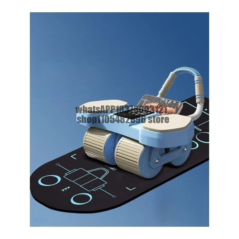 Four-wheel abdominal roller with automatic rebound is a home tool for tummy slimming and abs training