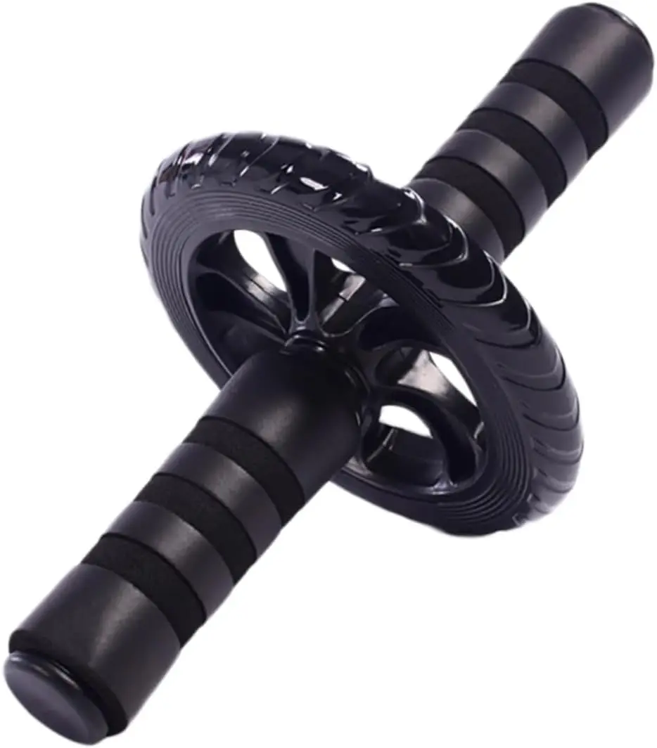 Ab Roller Wheel Exercise Roller Home Gym Equipment with Non-slip Handles PVC Steel Core Trainer for Abdominal Muscle Strengtheni
