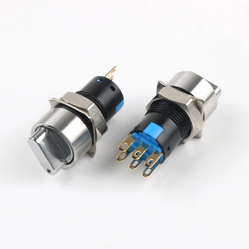 16MM/19MM/22MM Stainless Steel Metal Knob Switch Latching With Ring LED Light  Rotary Switch