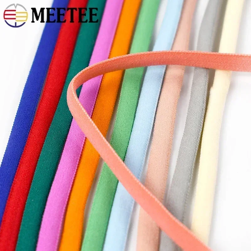 10/20M Meetee 3mm 5mm Nylon Elastic Band Round Soft Rubber Bands for Hair Ring Shoes Rope Bra Shoulder Webbing DIY Accessories