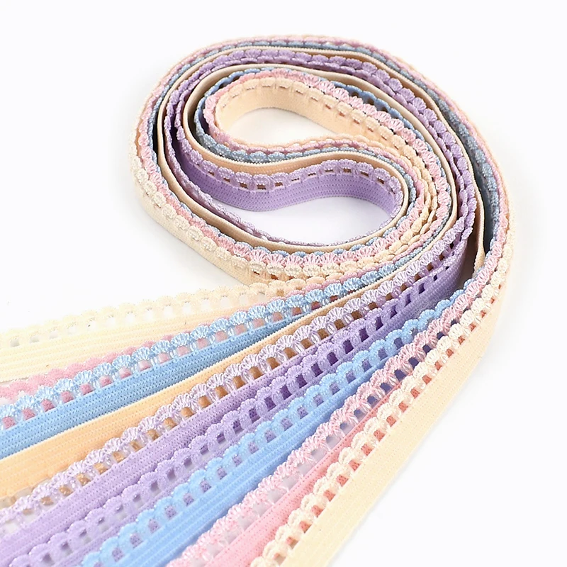 2-20Meters 10mm Colored Elastic Band for Clothes Underwear Strap Stretch Rubber Ribbon Tape Lace Webbing DIY Sewing Accessories