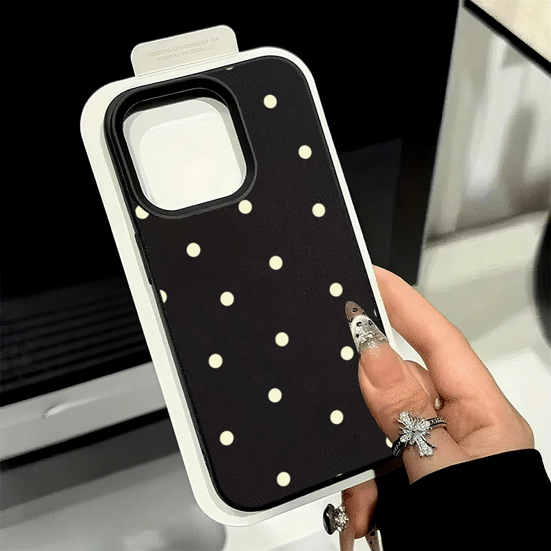 Full Screen White Polka Dots Phone Case for Xiaomi 15T Pro Cases for Xiaomi 15 14 13 13T 14T Poco F7 X7 X6 X5 F5 M6 Pro 4G Cover