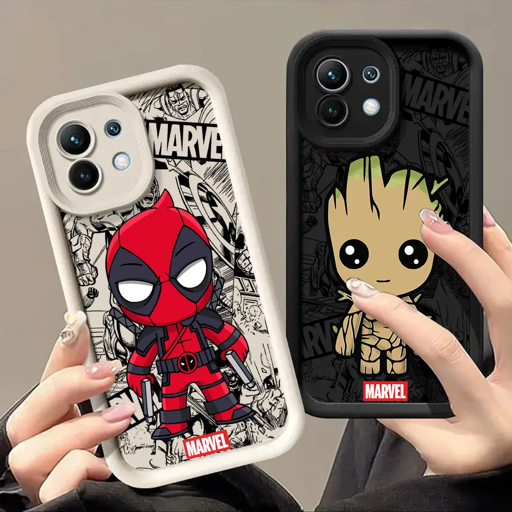 Marvel Cute Heroes Deadpool Groot Case for Xiaomi 13T 14T 15 15T Pro 17 Ultra Poco M7 M8 F8 F7 X6 X7 X8 Pro Max Shockproof Cover