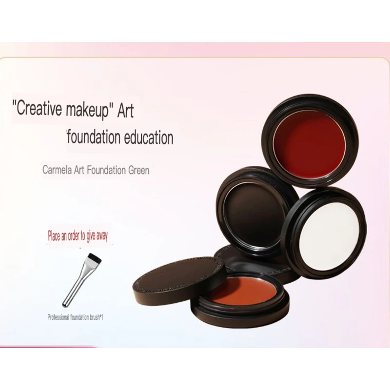 Camilla's Pure White Foundation Cream, Black High Face Cosplay Halloween Clown Ghost Makeup Look
