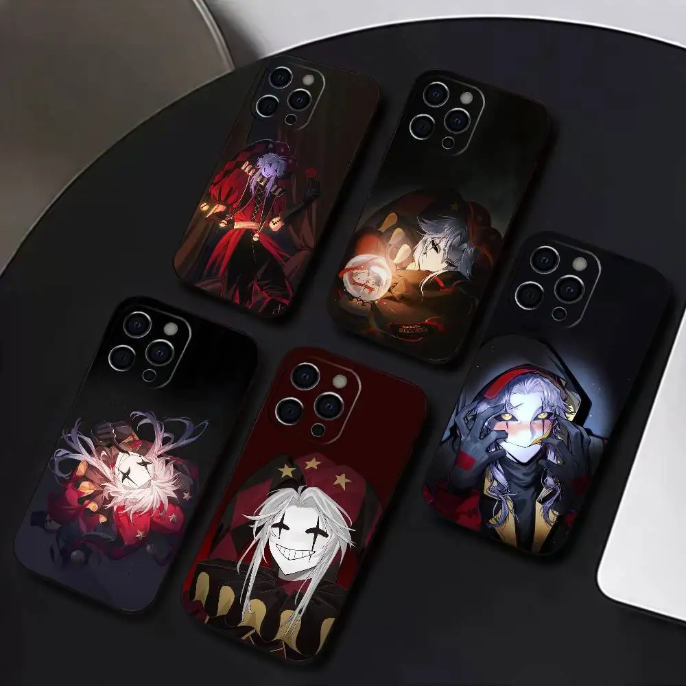 P-Pierrot The S-Silent Clown Phone Case For iPhone 17,16,15,14,13,12,11 Plus,Pro Max,XS,Soft Black Cover