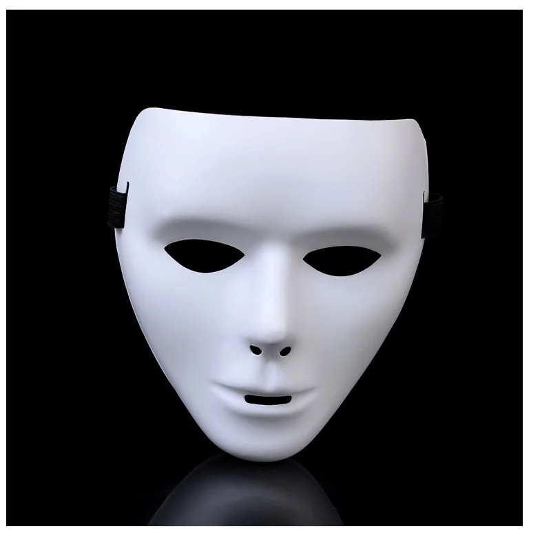 Halloween Funny Street Dancer Full Face V-Shaped Scary Face Adult Grim Reaper White Clown Mask