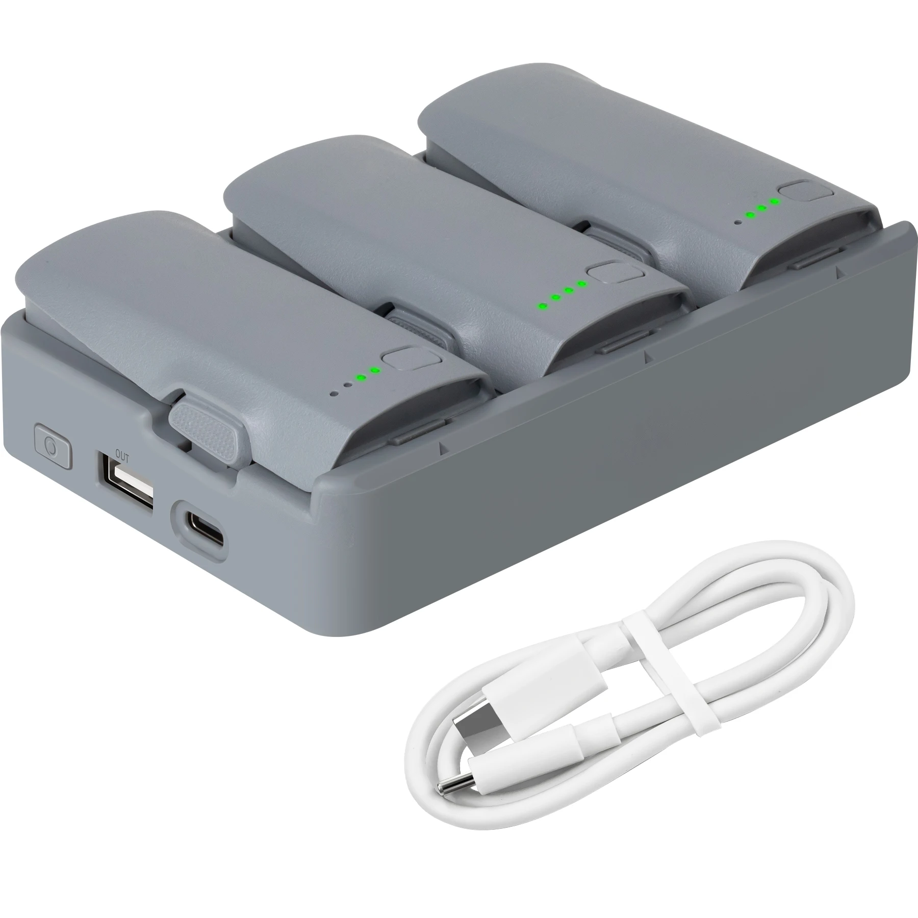 3-Ports Battery Charger for DJI Neo 2 Drone, 65W Two-Way Charging Hub with Charge Cable,Fast Charging for Neo2 Battery Accessory
