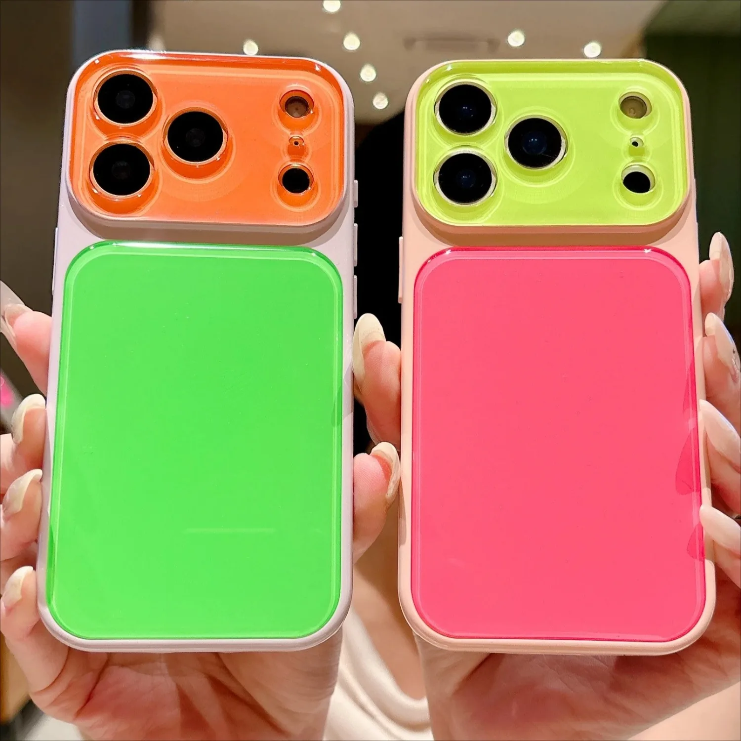 Color Block Phone Case for IPhone 17 Pro Max 16 15 14 Candy Color Shockproof Camera Protection Soft TPU Cover Candy Color Case