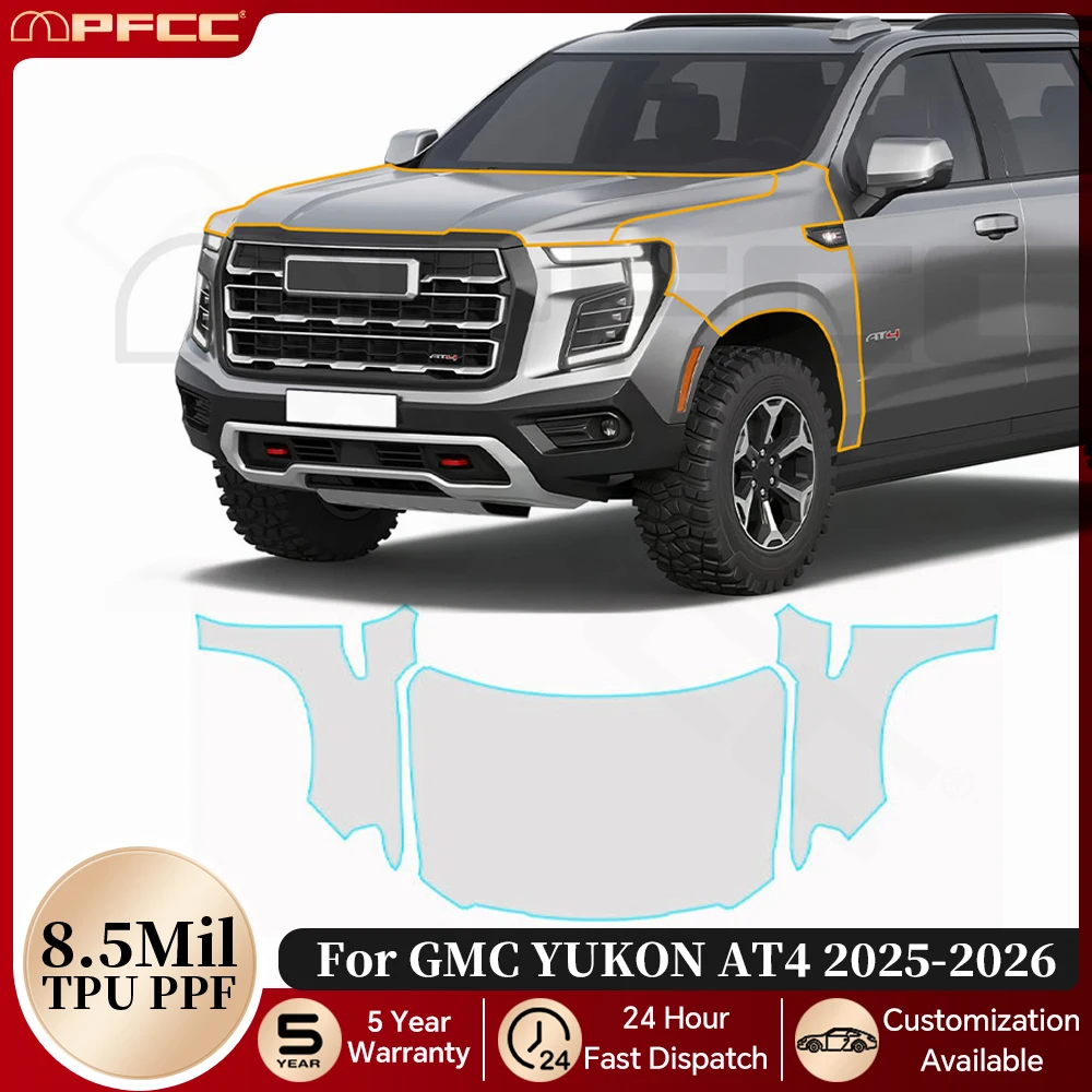 8.5Mil Pre-cut PPF TPU Anti-Scratch Paint Protection Film For GMC YUKON AT4 2025-2026 Clear Bra Resistant Repairable Invisible