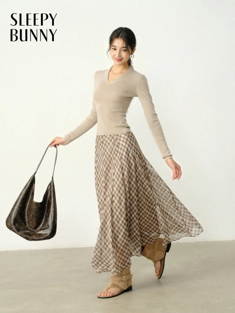 Women Slimming Long Sleeve Top Lady V Neck Slim Fit Knit Top Spring Elegant Layering Base Layer Daily Wear Chic Casual Style