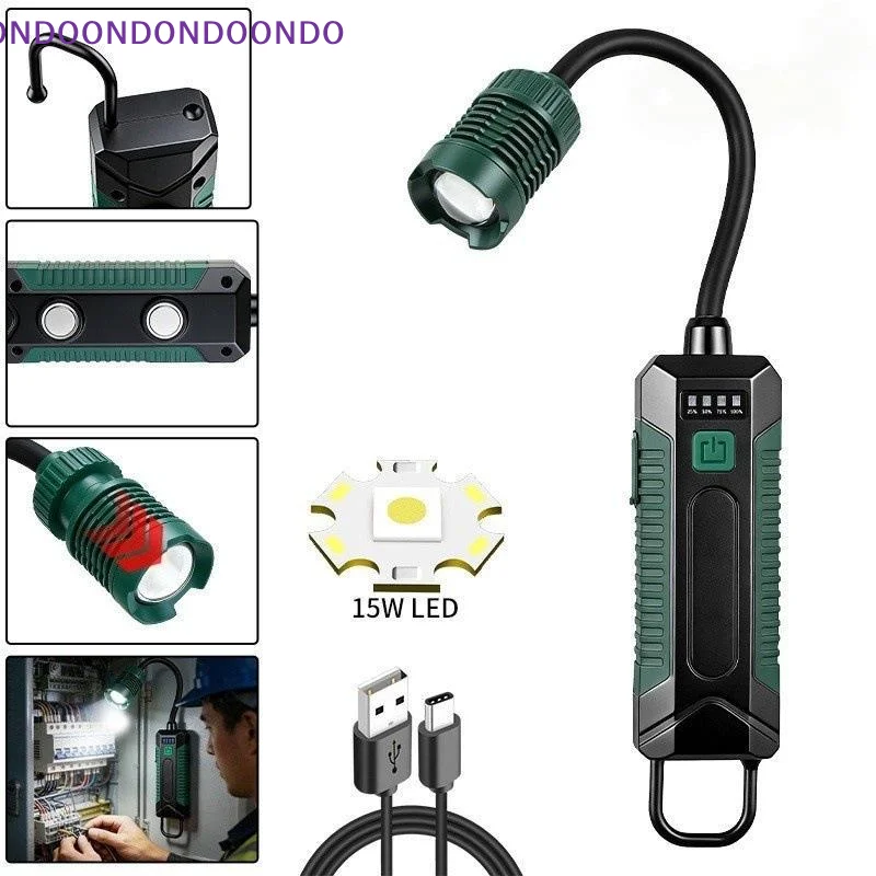 Portable Magnetic Charging Work Light Red Flashing Warning Bright LED Lamp for Car Repair Roadside Rescue