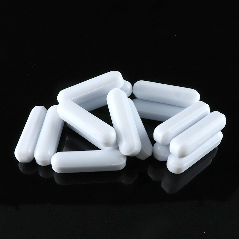 C6x25mm PTFE Magnetic Stirrer Mixer Stir Bar Plain Stirring Bars white Spin Bars Cylinder shape ,10pcs