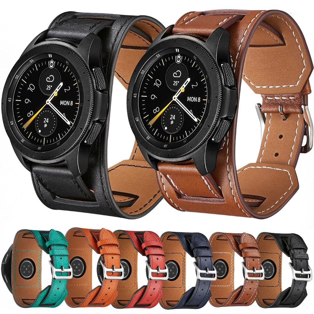 20mm 22mm Leather Strap for Samsung Galaxy Watch 7 6 5 4 44mm 40mm Wristband for Huawei Watch GT6/GT6 Pro/GT5 GT4 3Pro 46mm Belt