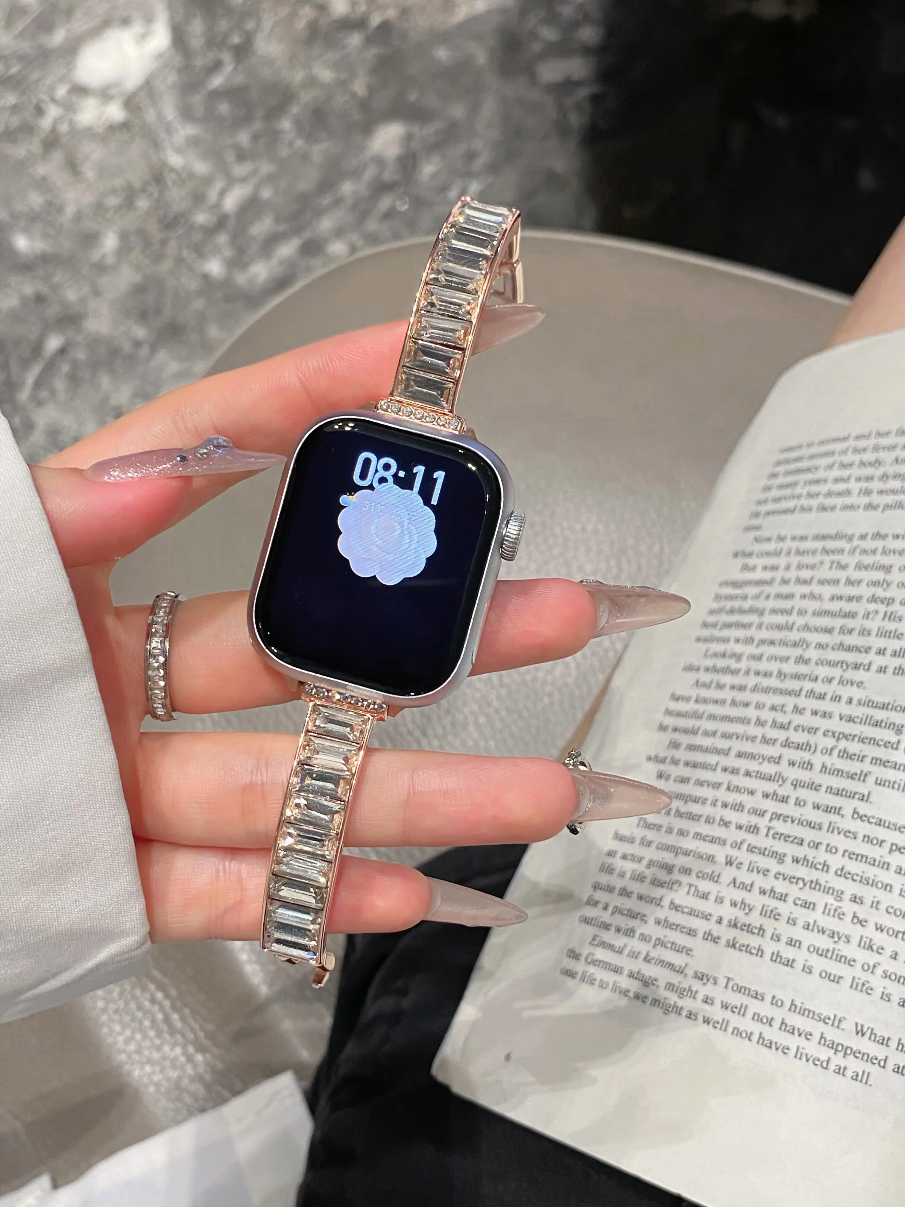 Nice Bling Stainless Steel Bracelet Link For Apple Watch Band Series 11/8/7/6/10/9 40mm 41mm 38mm 42mm 44mm 45mm 46mm Strap