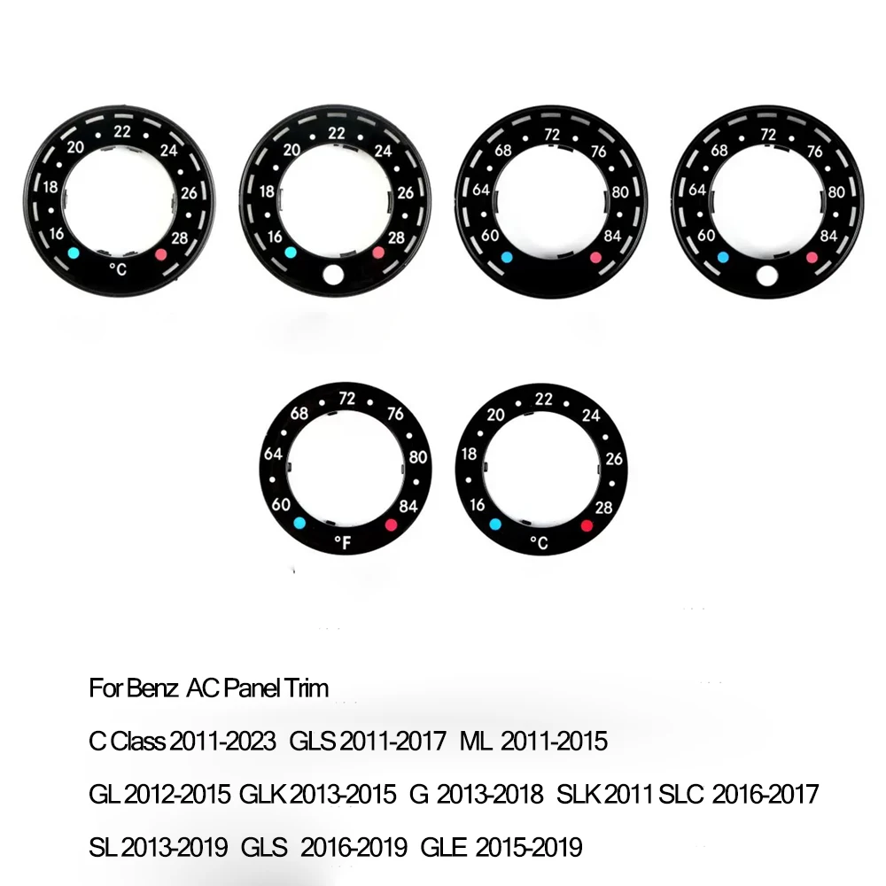 Car Air Conditioner Temperature Control Knob Panel Trim for Benz C /G / CLS / GL / GLK / SLK / SLC / SL /GLS /GLE 15-19