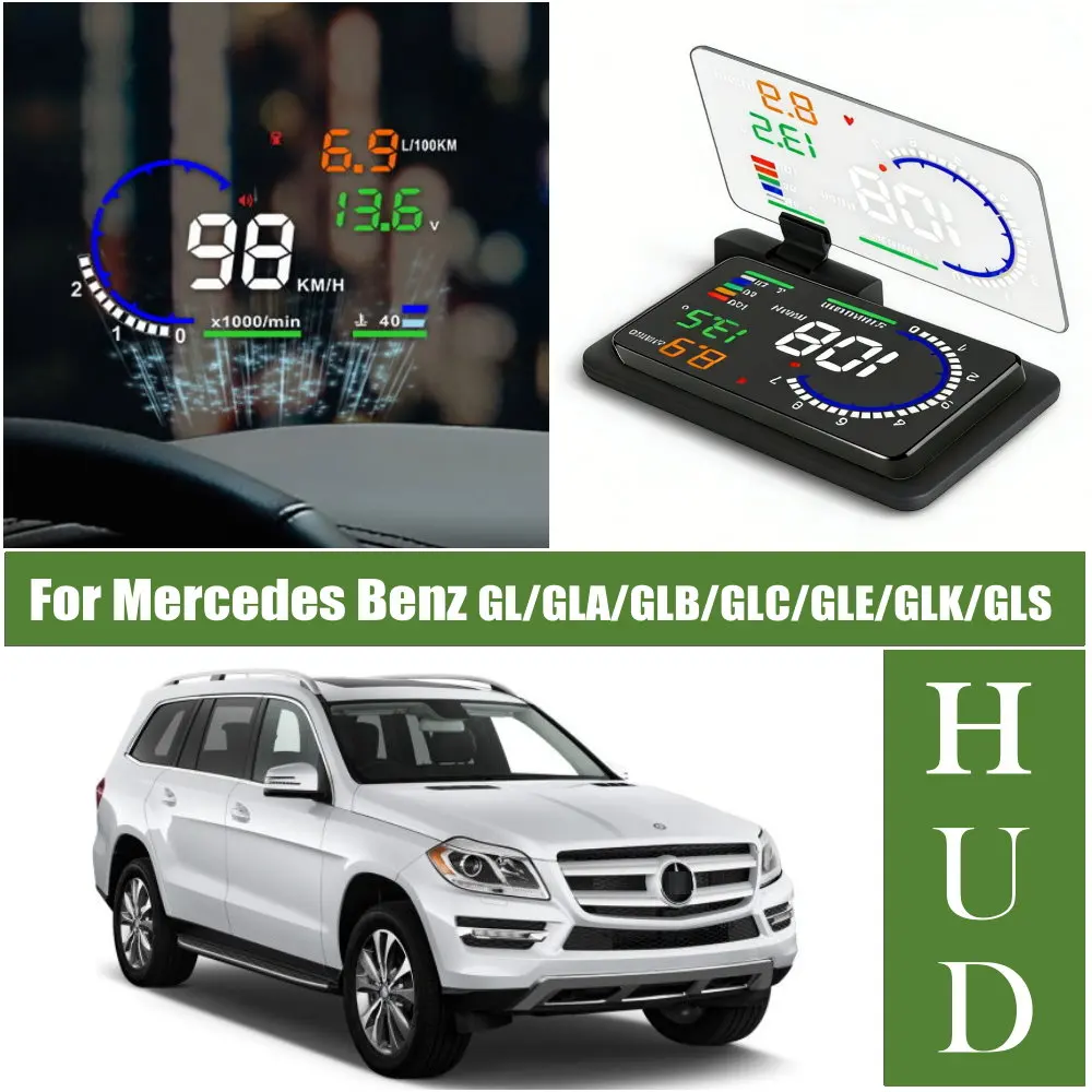 Car LED Windshield Projection HUD Head Up Display For Mercedes Benz GL/GLA/GLB/GLC/GLE/GLK/GLS Class X166 X156 X247 X253 X204