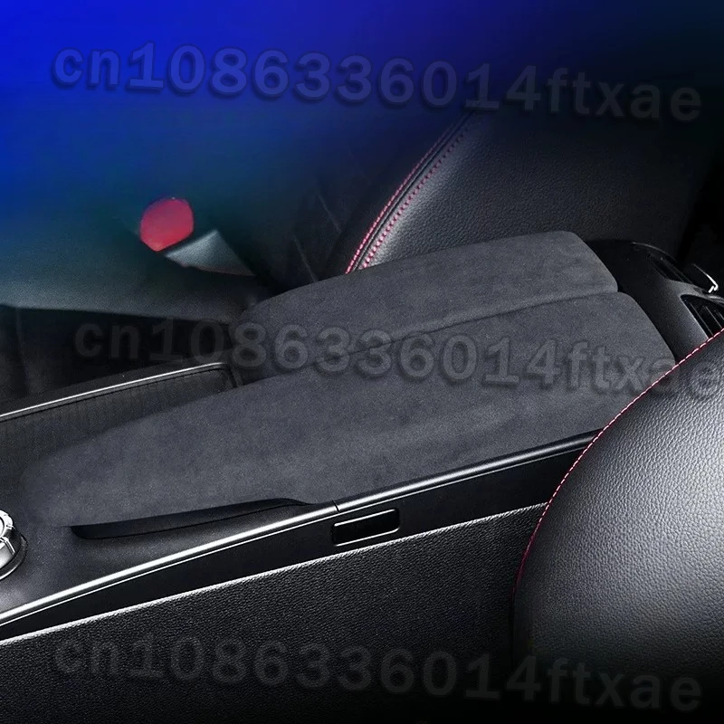 Suitable for Old Mercedes-Benz C-Class E-Class GLK Central Control Armrest Box Cover Panel with Alcantara Suede Protective Cover
