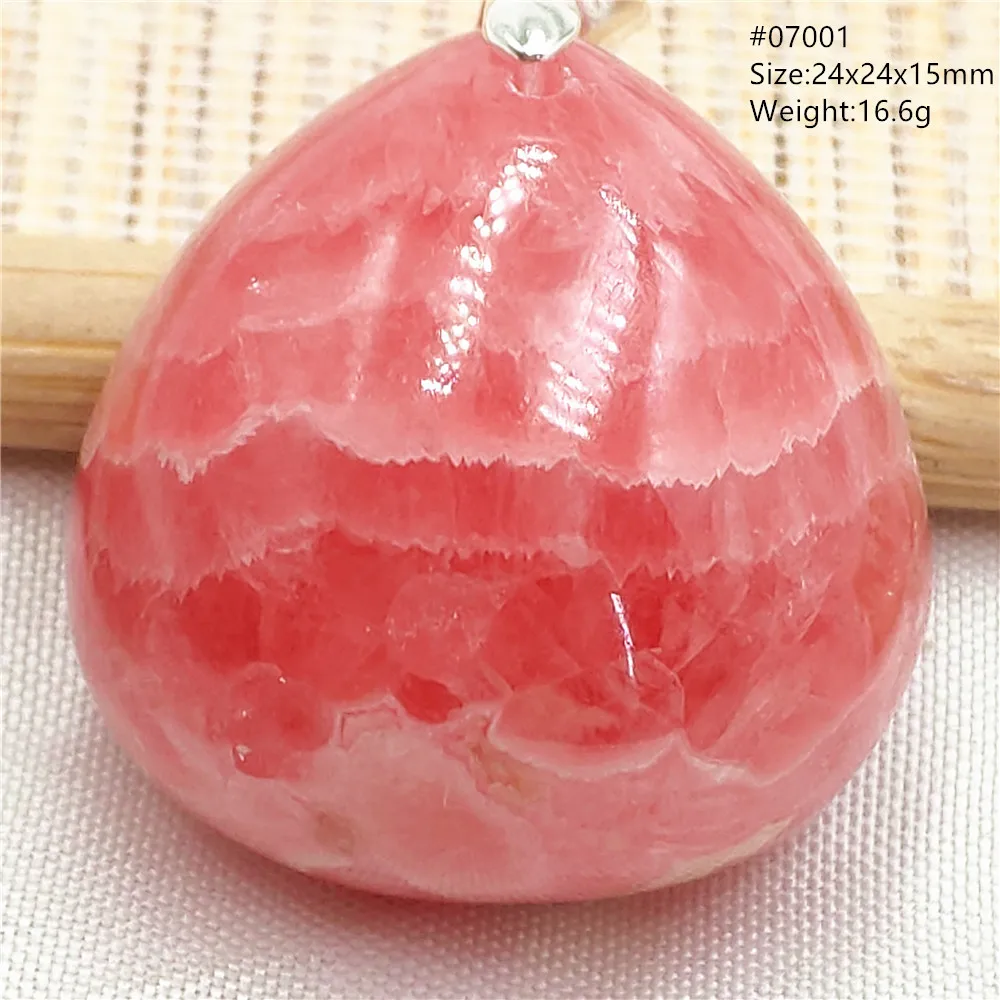 Natural Rose Rhodochrosite Pendant Heart Rhodochrosite Love Pendant Necklace Women Rare Rose Necklace AAAAA