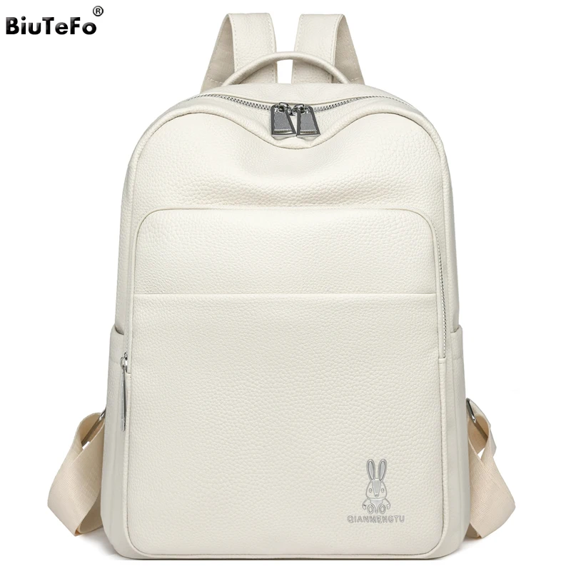 Fashion Commuter Backpacks Women Large Daypack Lightweight School Bag for Girls Shoulder Bag Female Pu Leather Travel Rucksack