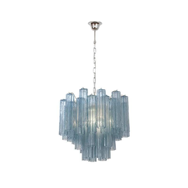 Blue Diamond French Design Glass Art E14 LED 2026 Chandelier Hanging Lamps Lustre Suspension Luminaire Lampen For Living Room