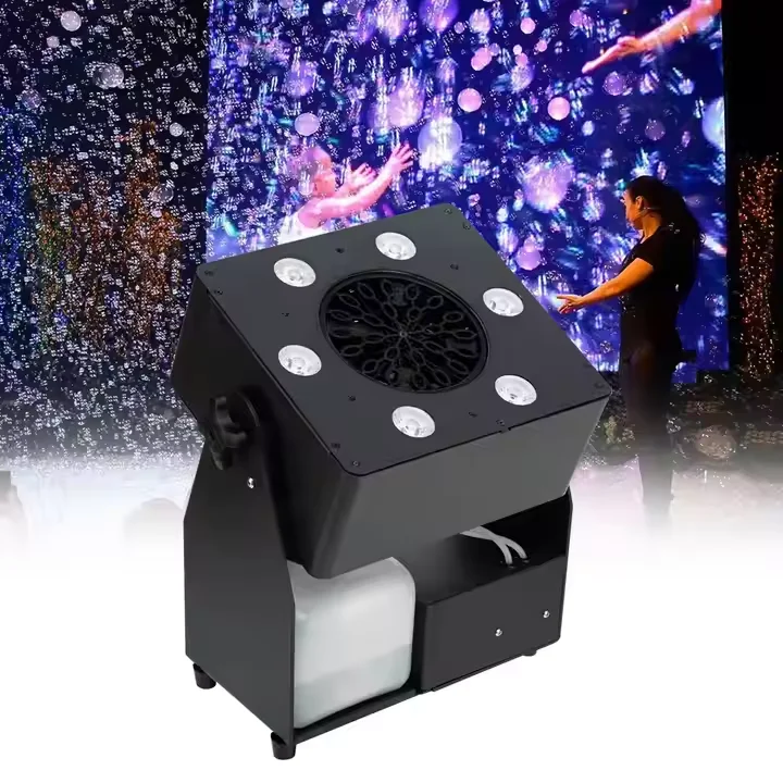 New Style Fullcolor Bubble Machine Large Air Column Bubble Machine Remote Control Event Show Wedding RGBW Bubble Blowing Machine