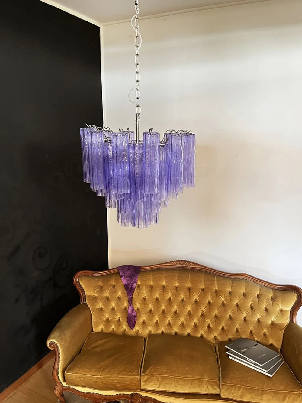 Lavender Field Murano Glass Art 2026 Chandelier Lighting Hanging Lamps Lustre Suspension Luminaire Lampen For Living Room