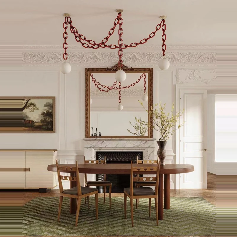 Dimmable LED Artistic Chain White Bubble Chandelier Lighting Lustre Hanging Lamps Suspension Luminaire Lampen For Living Room