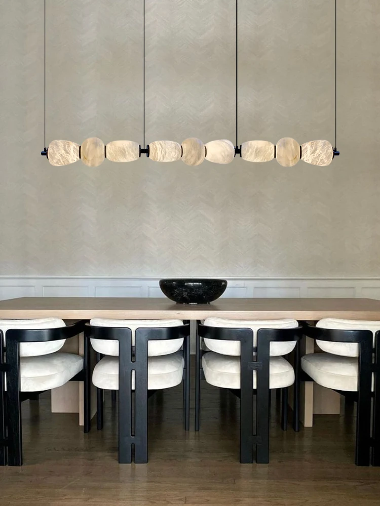 Home Deco Natural Marble Dimmable LED Hanging Lamps Chandelier Lighting 2026 New Trend Lustres Para Sala Estar For Dinning Room
