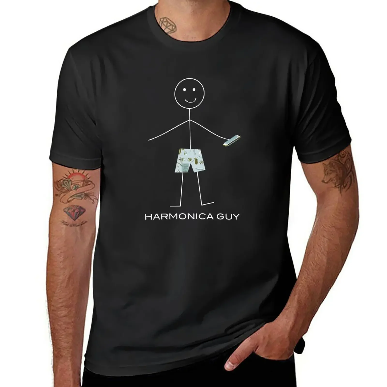 New Funny Mens Harmonica design T-Shirt plain cute clothes basketball graphic tees t shirt men