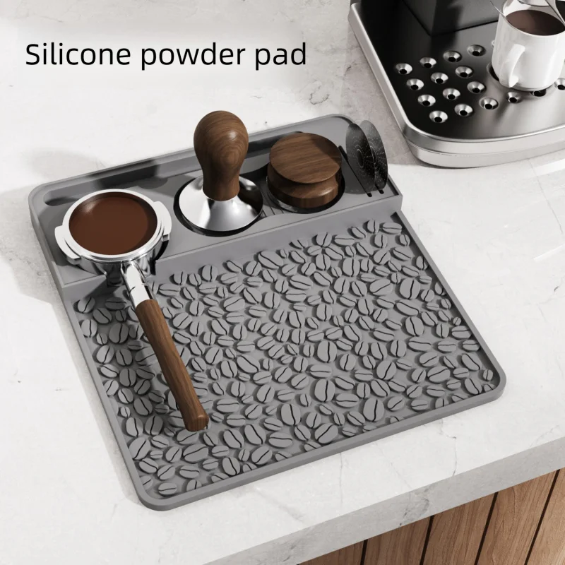Espresso Tamping Mat, Professional Silicone Barista Station with Tool Slots, Compatible with Portafilters, Heat Resistant Mat