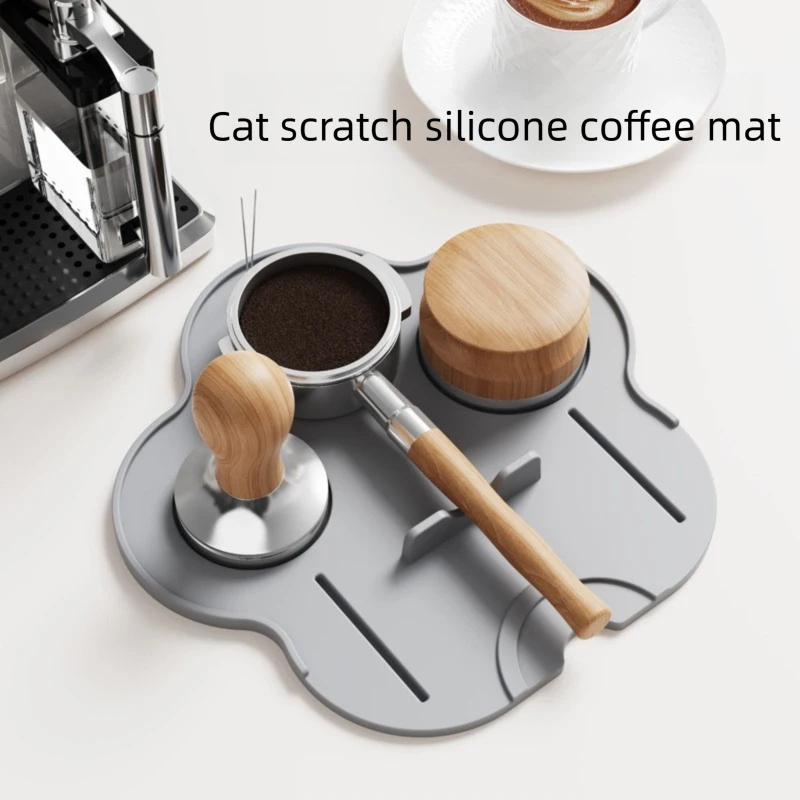 Silicone Material Coffee Tamper Mat Cat Paw Shaped Non-Slip Espresso Tamping Pad Heat Resistant Space Saving