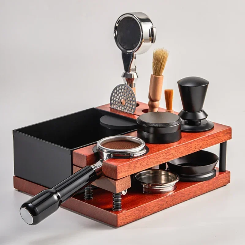 Double-wall Barista Tool Organizer Tamping Station Holder Espresso Knock Box