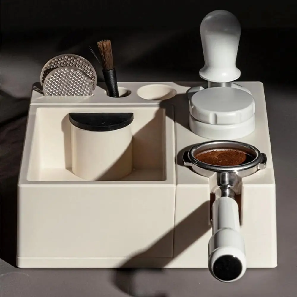 Removable Espresso Tamping Holder Station Adjustable Plastic Espresso Knock Box Shock-absorbent Modular Design