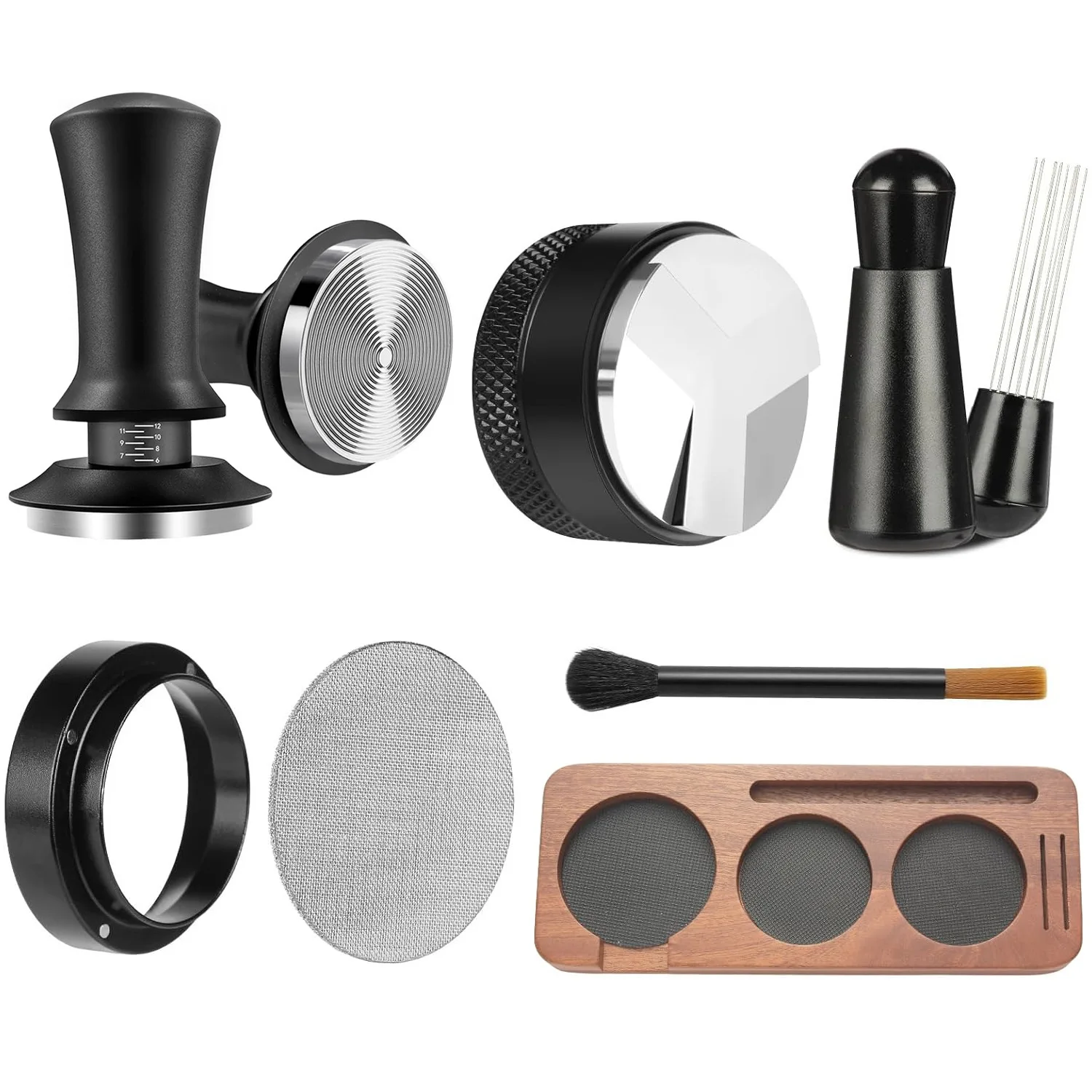 53mm Italian Coffee Utensils Portable Coffee Press Gadget Stainless Steel Tamping Tool Set Espresso Accessories for Home Cafe
