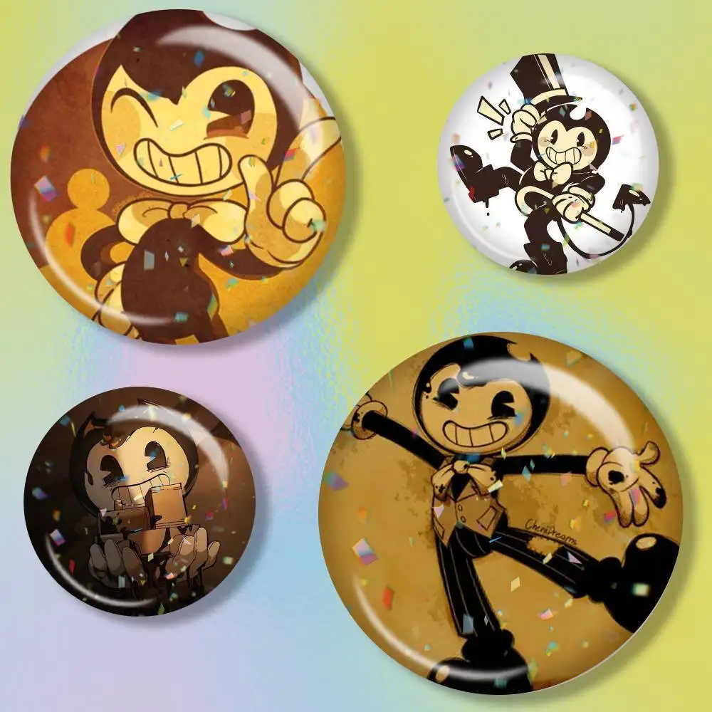 B-Bendy And The Ink Machines Game  Brooch Metal Decorative Brooch Pins for Backpack Clothes Jacket Accessories,Souvenir.