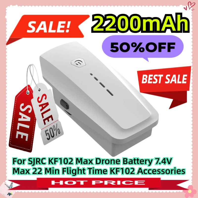 For SJRC KF102 Max Drone Battery 7.4V 2200 MAh Max 22 Min Flight Time KF102 Accessories