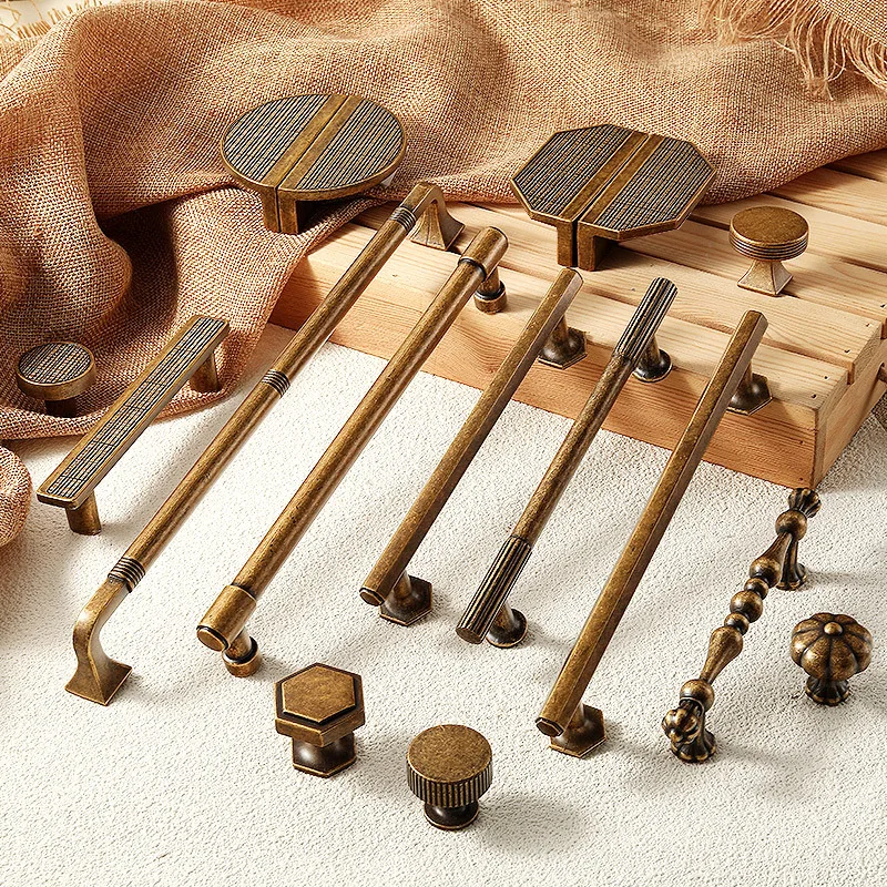 Antique Bronze Furniture Handles Nordic Handles for Wardrobe and Drawer Kitchen Cabinet Drawer Handles Shoe Cabinets Pulls
