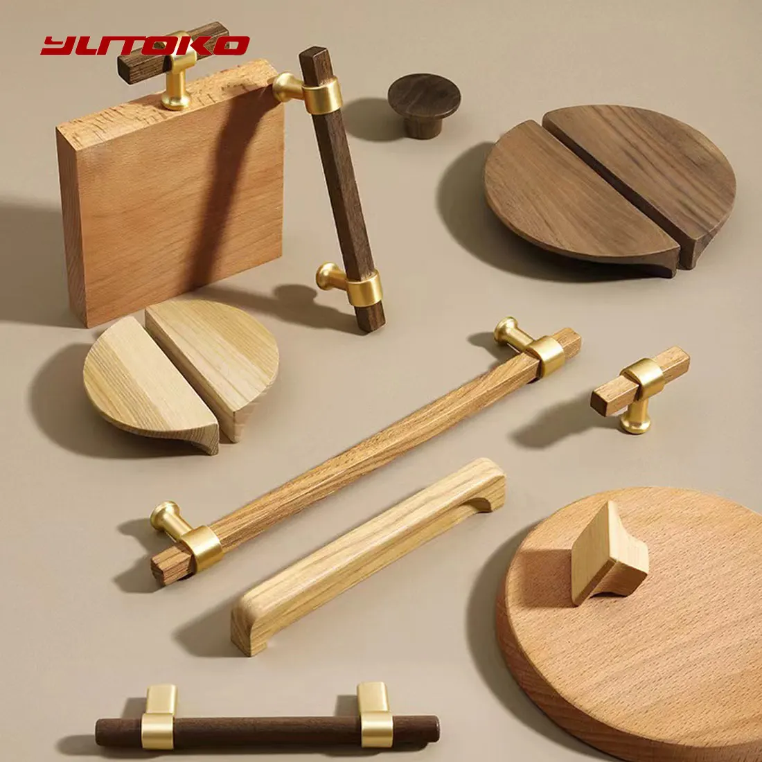 Wooden Cabinet Handles for Furniture Drawer Knobs Kitchen Cupboard Handles Wardrobe Door Knob and Handle Furniture Hardware