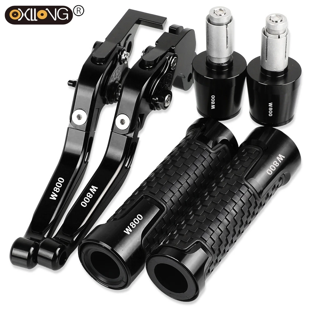 W 800 Motorcycle Accessories For KAWASAKI W800 2012 2013 2014 2015 2016 Adjustable Brake Clutch Levers Handlebar Hand Grips ends