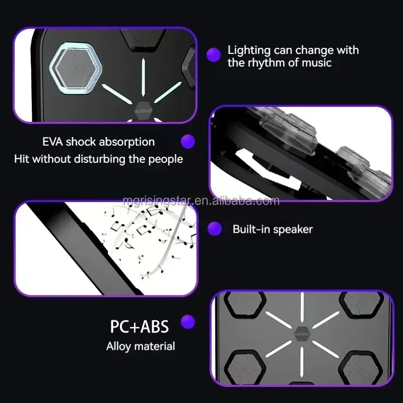 RS New Design Custom Logo Punching Machine Boxing Training Smart Music Wall Target Light Up Electric Smart Music Boxing Machine