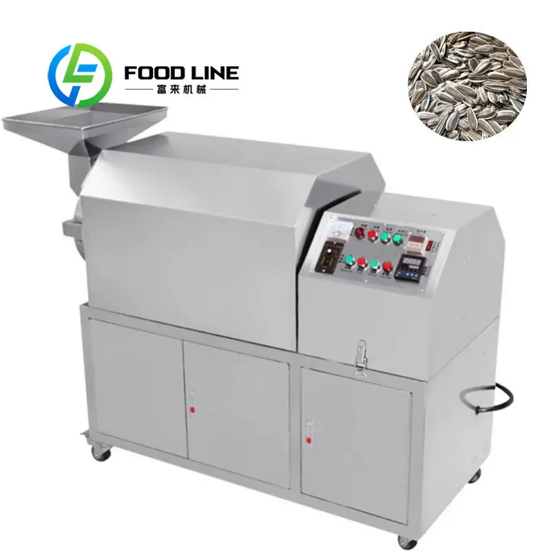 Industrial Dry Fruit Roaster Rotary Turning Design Avoid Local Burning Keep Uniform Color And Crisp Taste Of Finished Snacks