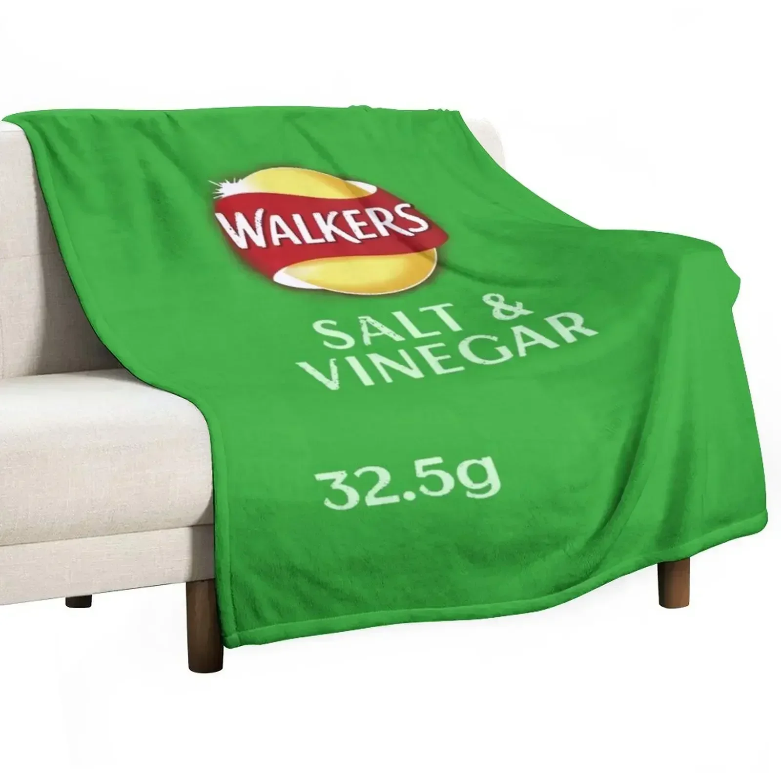 Walkers Salt & Vinegar Crisps design Throw Blanket Multi-Purpose Decorative Throw Soft Beds Softest Large Hairy Blankets
